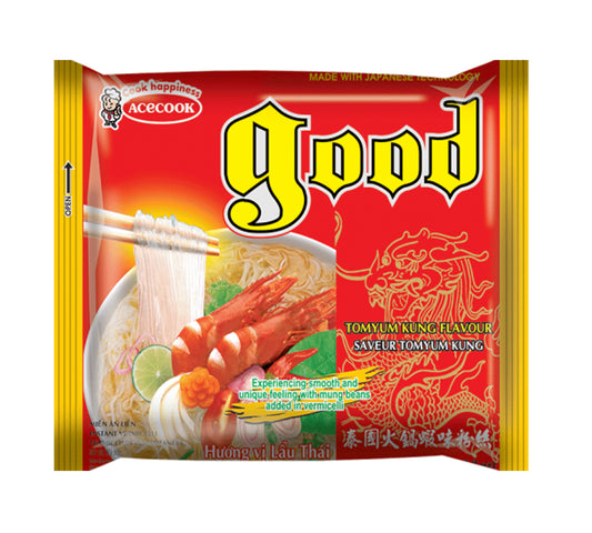 Acecook Good Instant Mungobohnen-Nudeln - TomYum Kung-Geschmack (62 gr)
