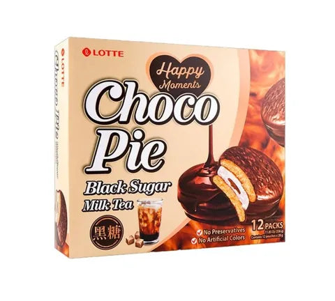 Lotte Choco Pie Schwarzer Zuckermilchtee (12 Packungen) (336 gr)