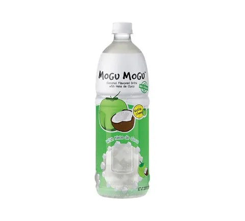 Mogu Mogu Kokosnuss-Getränk mit Nata de Coco, große Flasche – Multipack (6 x 1000 ml)