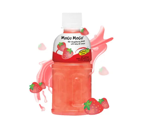 Mogu Mogu Strawberry Flavored Drink With Nata de Coco (320 ml)