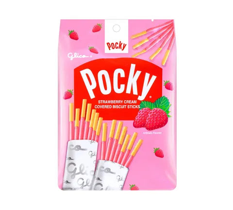 Pocky - Glico Fraise Saveur 7 Pack (147 gr)